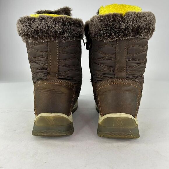 Santana Canada Maldine Winter Boots US 9 Womens Fur Trim Brown Lace-Up Boot - Picture 6 of 15